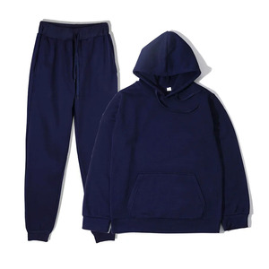 Ensemble de survêtement en molleton de coton unisexe avec logo personnalisé, qualité supérieure, vêtement uni pour le sport et les loisirs - Product Image 3