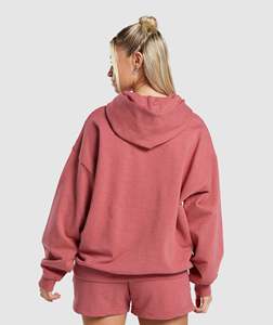 Nouveau surdimensionné de haute qualité Logo personnalisé pulls à capuche femmes 500GSM Fitness & Jogging porter poche kangourou sweats à capuche - Product Image 2