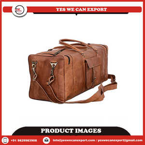 กระเป๋าทรงดัฟเฟิลกันน้ำหนังแท้มีสไตล์ใส่ได้ทั้งชายและหญิงมีซับในโพลีเอสเตอร์ความจุขนาดใหญ่สำหรับใช้กลางแจ้งไปยิม - Product Image 5