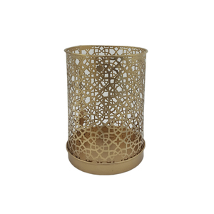 Bougie votive en métal de taille moyenne de forme ronde vente chaude de couleur dorée pour la décoration de table de mariage et de maison personnalisée - Product Image 2