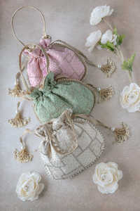 Espejo trabajo poliéster ecológico duradero Potli bolsa boda fiesta regalo hecho a mano étnico indio señoras clutches Más - Product Image 5