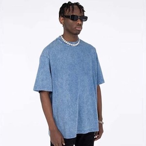 Wholesale Custom Heavyweight Men's T-shirts <b>Drop</b> Shoulder Blank Oversize-t Shirt Street 100%cotton Men's <b>Acid</b> Washed Vintage - Product Image 2