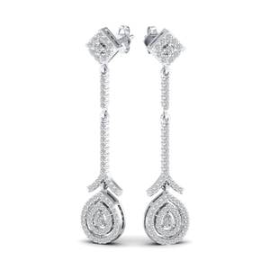 Pendientes Largos Colgantes de Oro Sólido de 14K y 18K con Moissanita de Alta Calidad REYES para Mujer, Regalo Perfecto para Aniversario de Bodas - Product Image 5