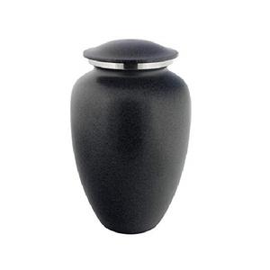 Urna de cremación de aluminio de diseño exclusivo, acabado negro para cenizas humanas adultas, artesanías, suministros funerarios hechos a mano - Product Image 1