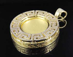 Pendentif en moissanite plaqué or avec motif grec glacé, souvenir photo, VVS1, bijoux chrétiens hip-hop mignons - Product Image 4