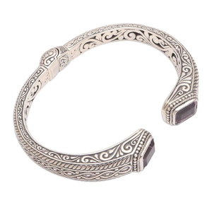 Vente en gros prix en vrac Boho 925 bijoux artisanaux en argent sterling motif hélice améthyste bracelet manchette meilleure qualité - Product Image 3