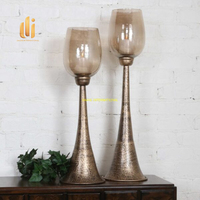Candelabro Moderno de Aluminio y Vidrio, Portavelas Alto Estilo Vintage, para Bodas, Navidad, Hogar, Hotel, Eventos, Decoración del Hogar