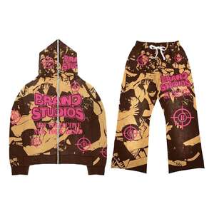 2025 vente en gros 100% coton Realtree Camo pantalons de survêtement et sweat à capuche ensemble unisexe fermeture éclair numérique véritable arbre Streetwear pour l'hiver - Product Image 4