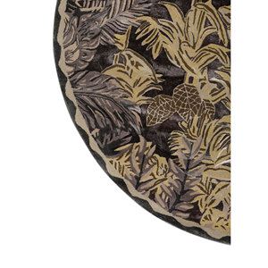 Alfombra Aurelia Gris y Negra de Lana y Viscosa, Hecha a Mano, con Diseño Floral Rectangular para Sala de Estar, Alfombra a Rayas para Pasillo, Modelo TRA-15189 (CS-01) - Product Image 4