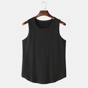 Camiseta sin mangas de gimnasio personalizada para hombre, último diseño de compresión, tejido de punto de algodón 100%, estampado de logotipo transpirable para Fitness, culturismo - Product Image 4