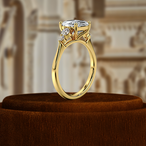 Bague de fiançailles solitaire en or rose 14 carats, bague en diamant certifiée IGI, diamant de laboratoire, diamant taille Asscher 1 carat, bague de mariage - Product Image 3