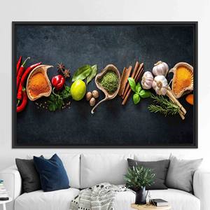 Impression sur toile élégante Spice Art : Décoration murale de cuisine, toile encadrée noire - Product Image 1