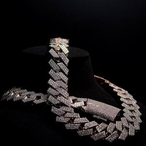 Bracelet cubain en moissanite serti de rhodium de luxe plaqué or rose, bijoux hip-hop pour les occasions de cadeaux et de fêtes - Product Image 6