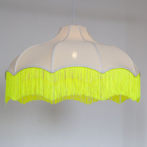 Lampadario <span class=keywords><strong>con</strong></span> <span class=keywords><strong>Paralume</strong></span> in Tessuto e Nappe, Lampada a Sospensione, Illuminazione LED Decorativa - Product Image 3