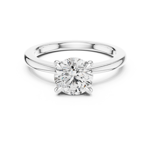 Anillo de Compromiso Clásico con Diamantes de Corte Redondo en Aleación, Oro Rosa, Joyería Minimalista para Boda, para Mujer - Product Image 5