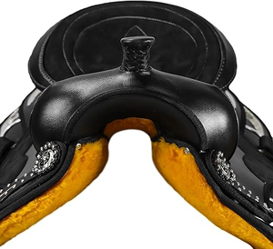 Selle d'équitation anglaise de dressage de haute qualité en cuir véritable, selle de saut d'obstacles en cuir souple de haute qualité avec arçon en bois - Product Image 5