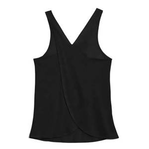 Camiseta sin mangas de compresión de Yoga de gimnasio tejida 2025 para mujer personalizada para entrenamiento de ejercicio transpirable con botón de lentejuelas para ciclismo de mujer - Product Image 1