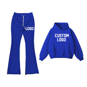 OEM personalizado al por mayor de los hombres en blanco de algodón con capucha pantalones de chándal Jogger conjunto chándal transpirable con el logotipo impreso - Product Image 3