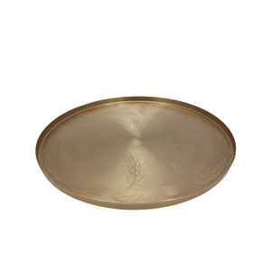 Vente en gros d'assiettes rondes en fer pour la décoration de mariage et de cuisine personnalisées avec gravure sets d'assiettes couleur or vaisselle - Product Image 2