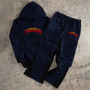 เสื้อสวมศีรษะทรงหลวมมีฮู้ดและกางเกงโอเวอร์ไซส์สำหรับผู้ชายผ้าคอตตอน100% 600 GSM โลโก้ตามสั่ง - Product Image 4