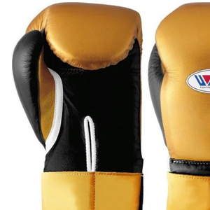 Professional Black Gold Leather Boxing Gloves <b>Velcro</b> Wrist Training Sparring Gloves for Men and Women - Product Image 2