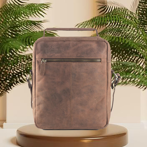 Sac à bandoulière en cuir véritable pour hommes, pochette latérale, sacoche pour épaule - Product Image 6