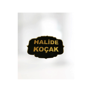 Plaque de porte en plexiglas or-argent Pi01 3,5 cm X 5,5 cm - Product Image 1