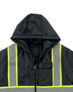 Chaqueta de Seguridad de Invierno de Alta Visibilidad con Cuello de Forro Polar, Chaqueta de Trabajo Impermeable y Reflectante con 10 Bolsillos - Product Image 2
