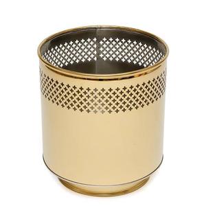 Luxurious Steel Gold Planter Elegant Lightweight Garden <b>Pots</b> with Artificial Flowers 1 <b>Plant</b> Capacity Enhancing Outdoor <b>Decor</b> - Product Image 1