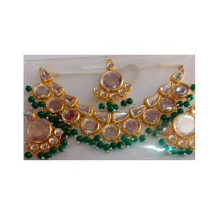 Conjunto de Joyería de Latón Clásico Premium AD Fashion para Mujer, Collar y Aretes Brillantes para Bodas y Ocasiones Tradicionales Indias - Product Image 1
