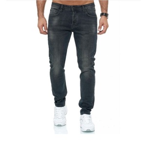 Pantalones vaqueros de alta calidad de cintura alta sólidos para hombre, moda desgastada personalizada, Agujero rasgado, Vaqueros rectos, nuevo diseño, Exportación BD - Product Image 1