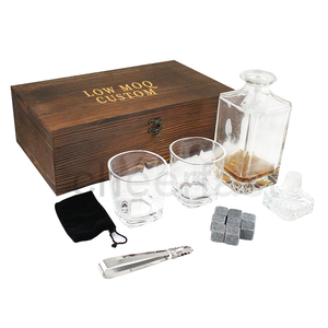 Coffret cadeau d'anniversaire pour <span class=keywords><strong>homme</strong></span>, pierres à whisky et carafe, boîte en bois, glaçons en granit réutilisables et verres, glaçons à whisky - Product Image 5