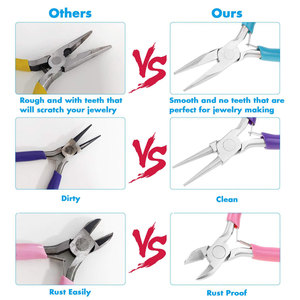 3Pcs Stainless Steel Jewelry <b>Making</b> Pliers <b>Kit</b> Includes Needle Nose Pliers Round Nose Pliers Wire Cutters Supplies - Product Image 3