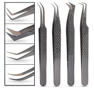 Ensemble de pinces à cils en acier inoxydable avec logo personnalisé, haute qualité, vente en gros, étiquette privée, prise en main parfaite, service OEM/ODM - Product Image 5