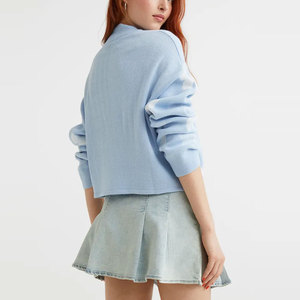 Nouveau style pull d'hiver décontracté à la mode pour femmes pull avec logo sur le devant prix de gros manches complètes pour femmes - Product Image 2