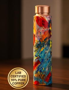 ฝาขวดน้ำทองแดงแท้คุณภาพสูง งานฝีมือ ลวดลายศิลปะ พิมพ์ลาย เป็นมิตรกับสิ่งแวดล้อม ความจุขนาดใหญ่ สำหรับนักออกแบบ - Product Image 5