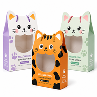Boîte cadeau décorative haut de gamme en forme de chat pour biscuits, en matériaux recyclés, emballage portable en papier pour animaux, idéale pour le Noël