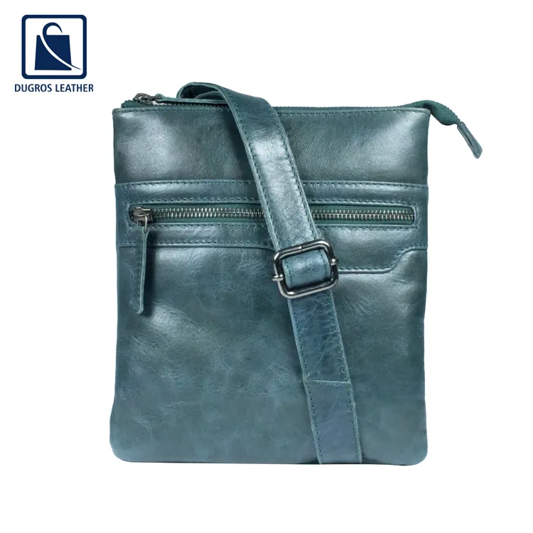 Uniek Ontwerp Optimale Kwaliteit Ritssluiting Type Vintage Stijl Echt Lederen Messenger Bag Van Indiase Fabrikant