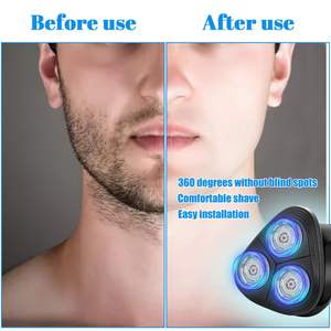 Paquete de 6 cabezales de repuesto para afeitadora con triple cuchilla y cepillo de limpieza para uso facial - Product Image 4