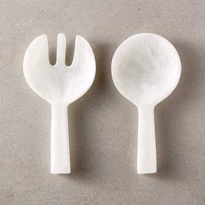 Ensemble de service de table en résine nacrée blanche, cuillère et fourchette de service, ustensiles de cuisine, vaisselle pour la maison, la restauration, les événements - Product Image 1