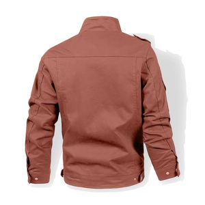 Veste en toile d'hiver pour homme adulte, couleur rose pastel, deux poches latérales, vêtement d'extérieur coupe-vent, respirant, écologique, corne - Product Image 2