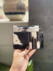 New arrival Cowhide Fur Leather Coin <b>Purse</b> Stylish Clutch <b>Slim</b> Wallet Turquoise Color Hand Tooled Leather Western Unisex <b>Purse</b> - Product Image 2