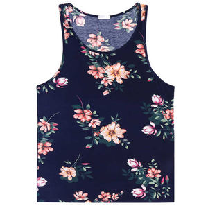 เสื้อกล้ามผู้ชายผ้าสแปนเด็กซ์/คอตตอน ขายส่ง สกรีนโลโก้ได้ สวมใส่สบาย สีพื้น ระบายอากาศดี ทอแบบถัก สไตล์ไฮสตรีท - Product Image 1