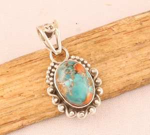 สร้อยคอจี้อัญมณีรูปวงรีทำจากเงินแท้925ชุบโรเดียมเทอร์ควอยซ์ทำจากทองแดงหอยนางรมเป็นของขวัญครบรอบ - Product Image 5