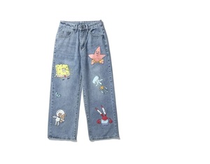 Pantalones vaqueros personalizados de algodón 100% para hombre con dos bolsillos laterales, ropa de calle de estilo de corte recto pesado, ropa personalizable para hombre - Product Image 4