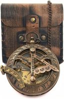 Brújula Clásica de Metal de Cobre con Reloj Solar |   Regalo Náutico Vintage Ecológico, Plegable y Ligero, con Diseño Rectangular y Circular para Hombre