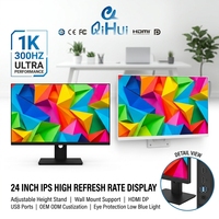 Moniteur 24 pouces à taux de rafraîchissement élevé 300Hz, vente en gros aux États-Unis, écran de jeu et de bureau IPS, hauteur réglable, support rotatif, options noir et blanc