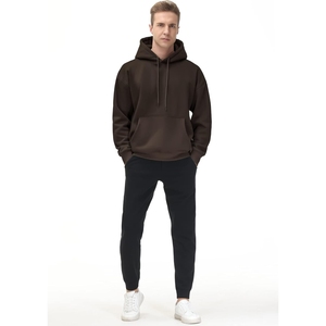 Sweat à capuche en molleton pour homme de haute qualité, 500 GSM, coupe classique, épaules tombantes, sans cordon, décontracté, 100% coton, hiver - Product Image 3
