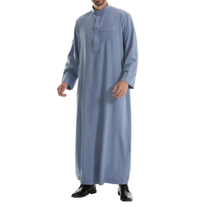 Vestido de oración Eid estilo Dubái para hombre de alta calidad negro Abaya Thobe Saudi Jubba adultos de talla grande poliéster/algodón de secado rápido - Product Image 6