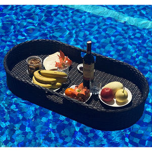 Plateau de service en métal flottant de luxe pour le service du petit-déjeuner dans les piscines fabriqué à la main au Viet Nam - Product Image 1